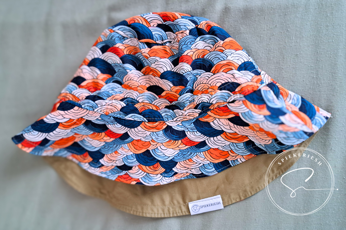 Sunset Waves Adjustable Kids Sun Hat