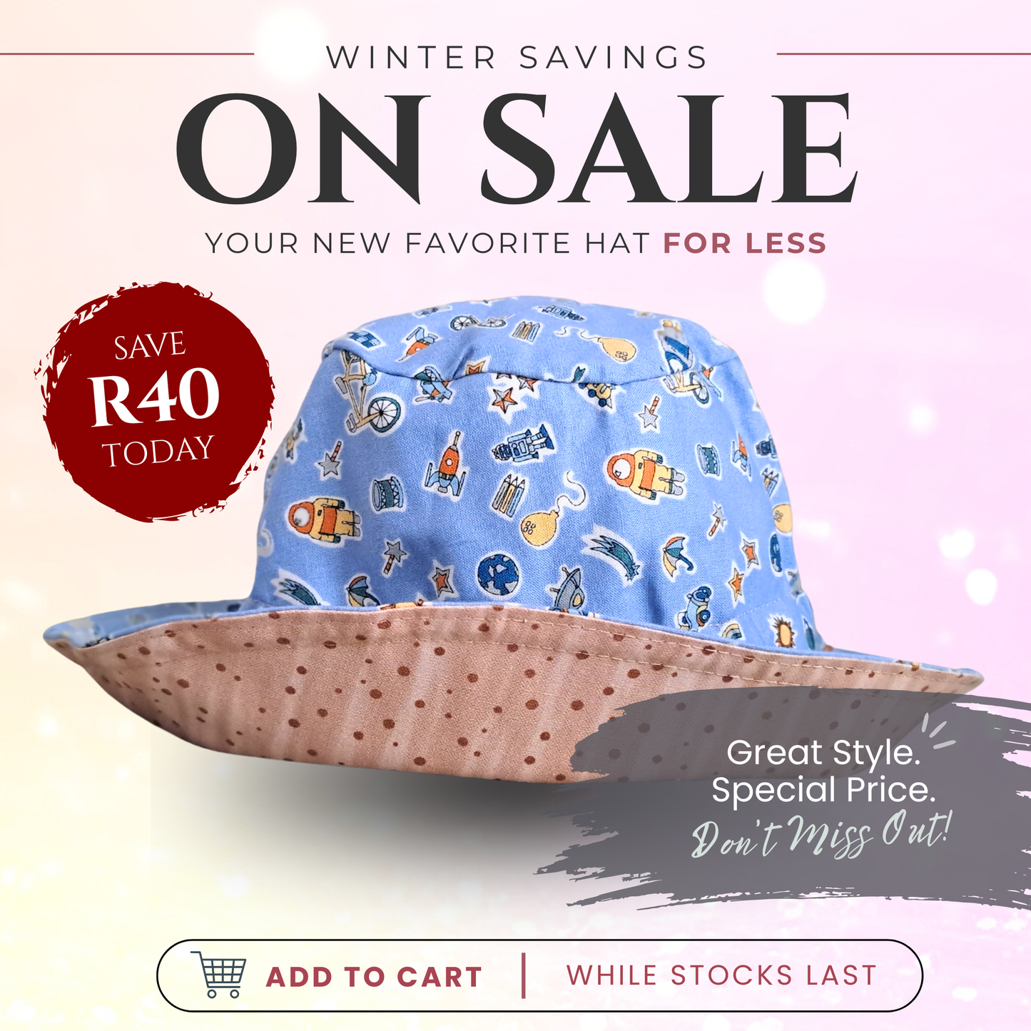 Astronaut Adjustable Kids Sun Hat