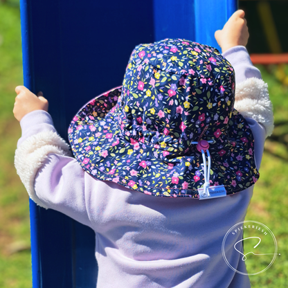Happy Flowers Adjustable Kids Sun Hat