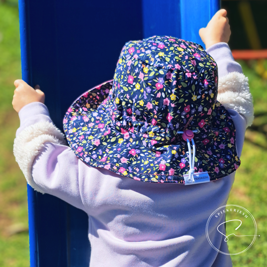 Happy Flowers Adjustable Kids Sun Hat