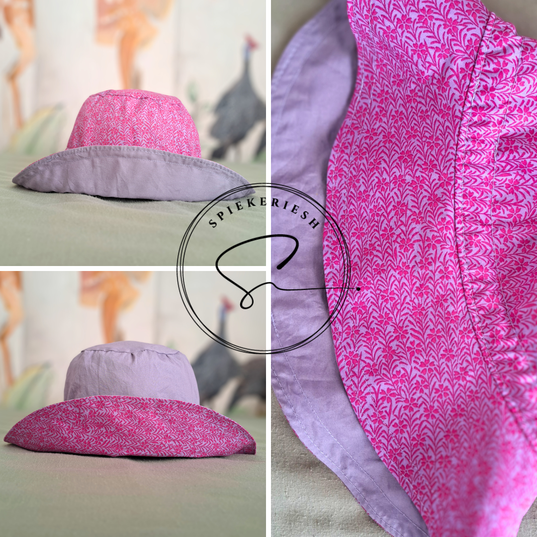 Pink Meadow Adjustable Kids Sun Hat