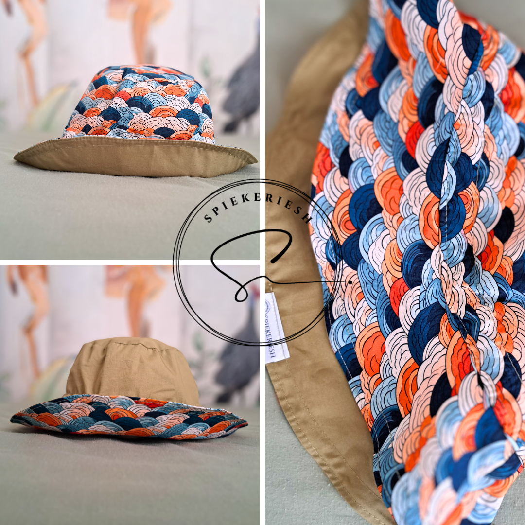 Sunset Waves Adjustable Kids Sun Hat
