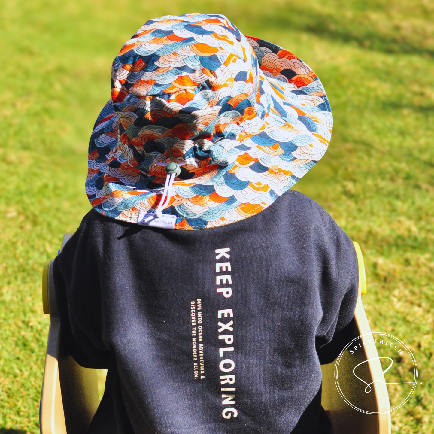 Sunset Waves Adjustable Kids Sun Hat