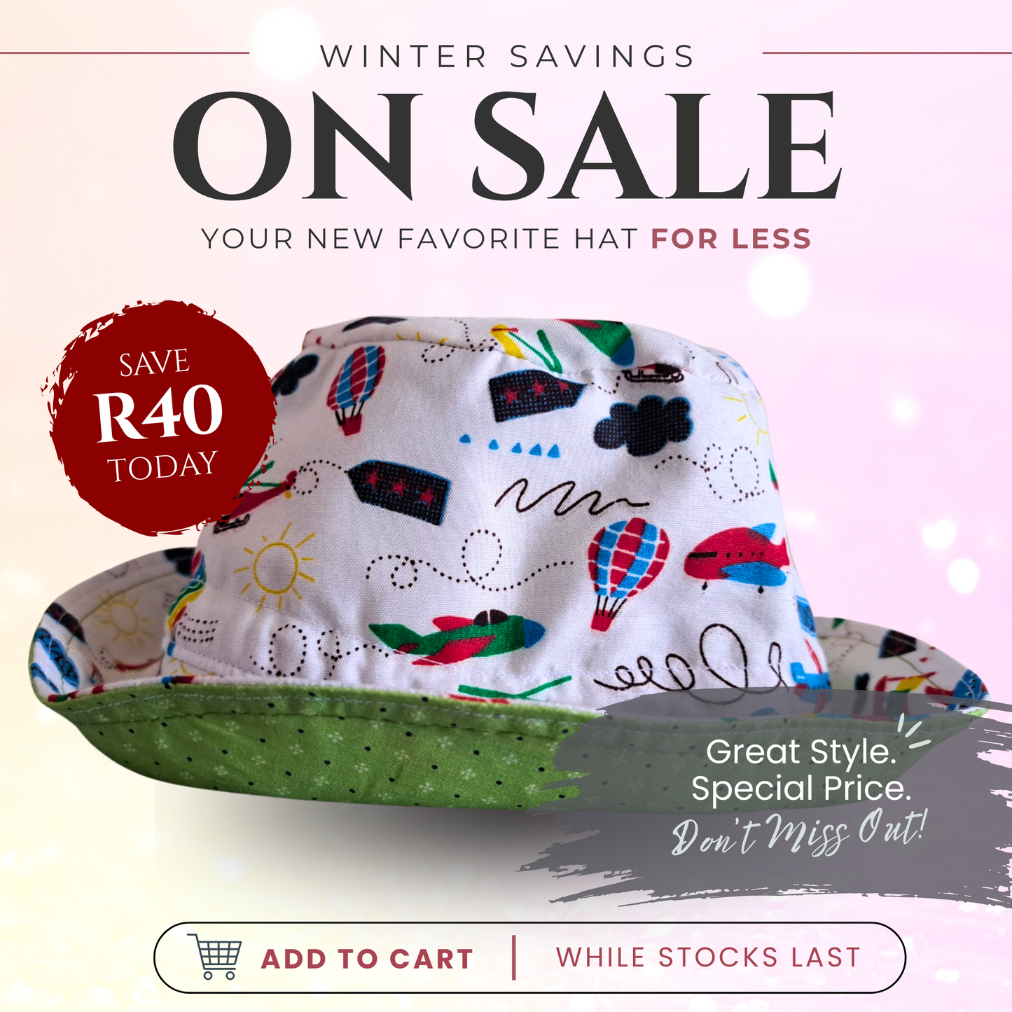 Planes Adjustable Kids Sun Hat