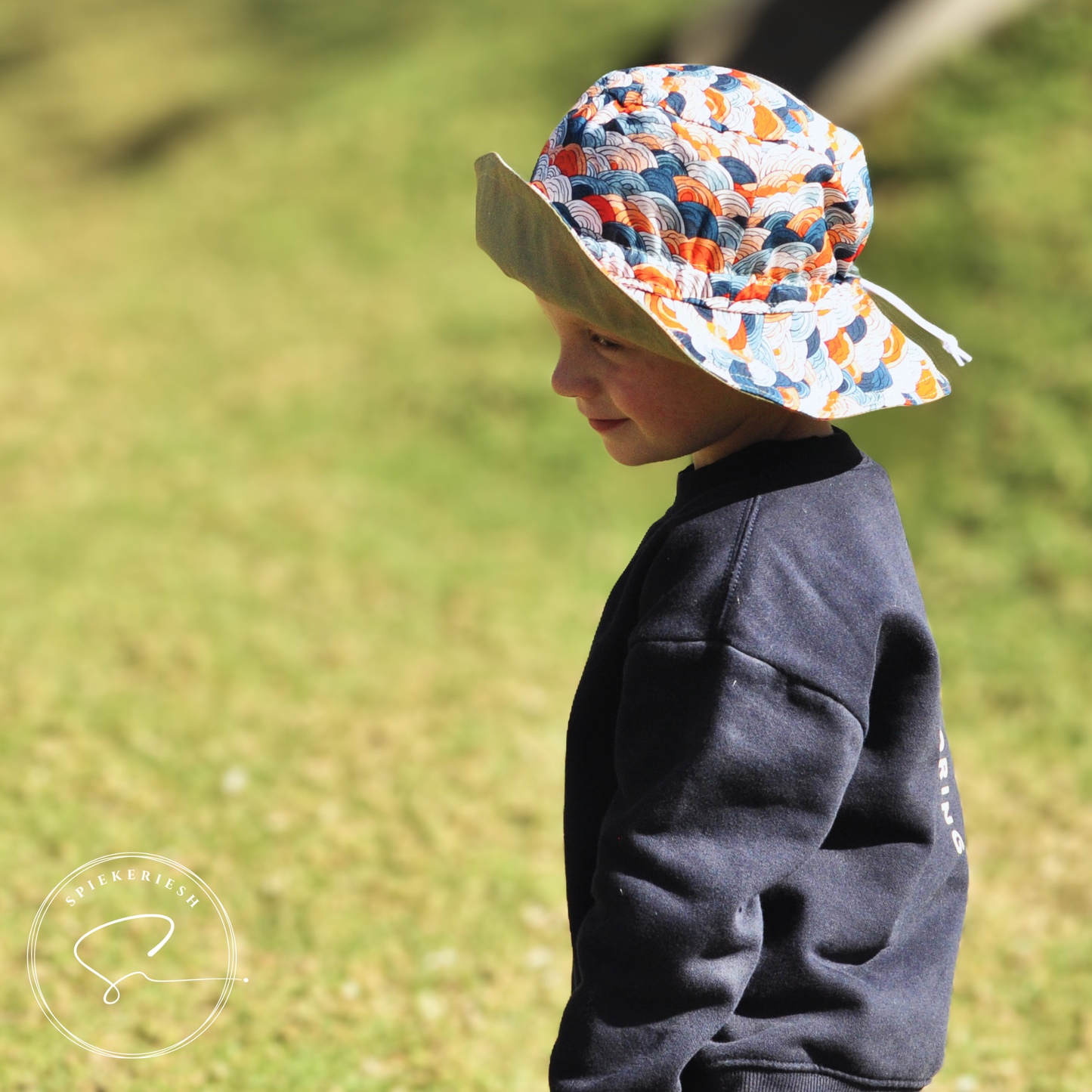 Sunset Waves Adjustable Kids Sun Hat