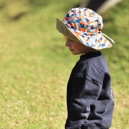 Sunset Waves Adjustable Kids Sun Hat