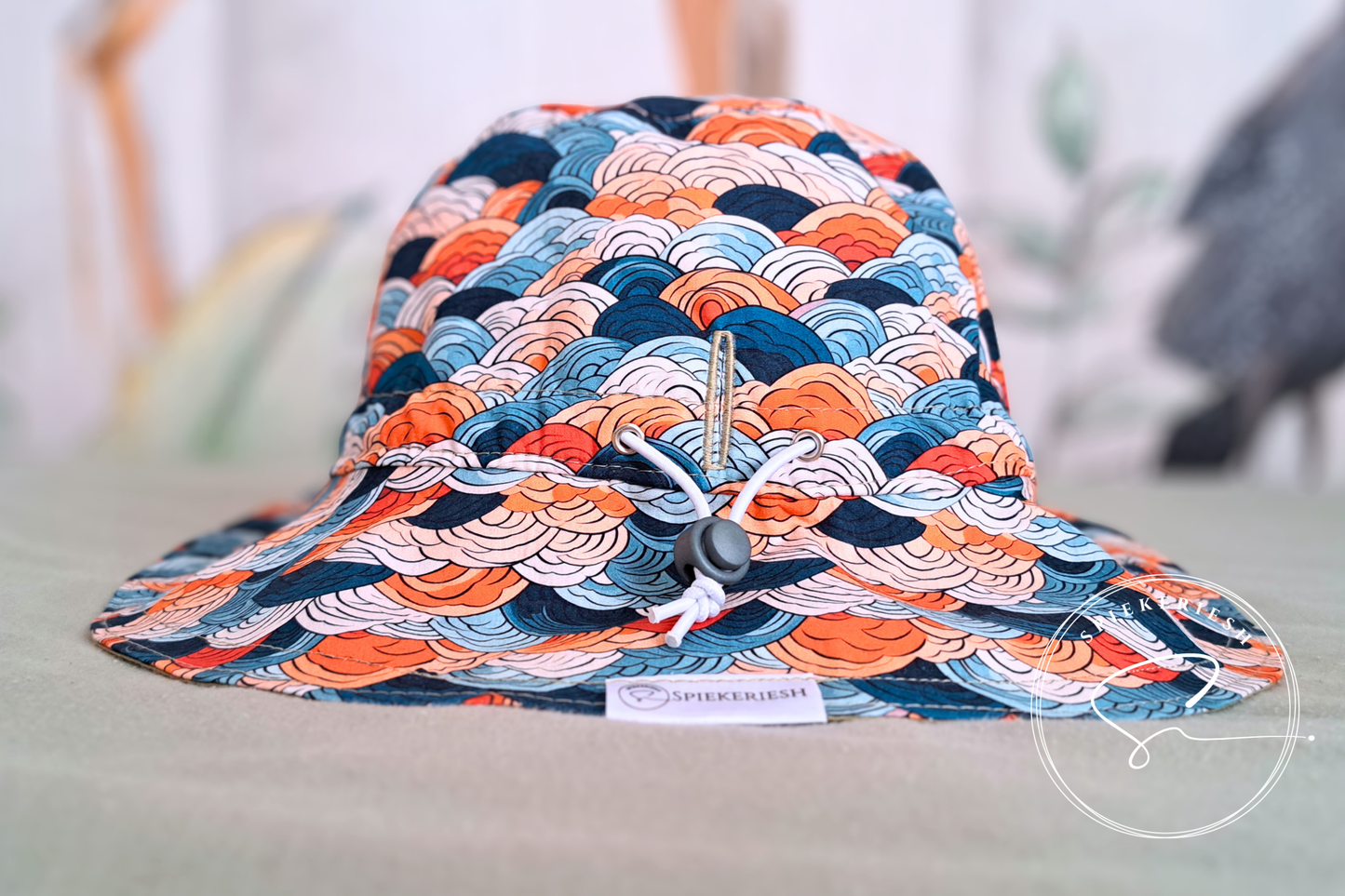 Sunset Waves Adjustable Kids Sun Hat