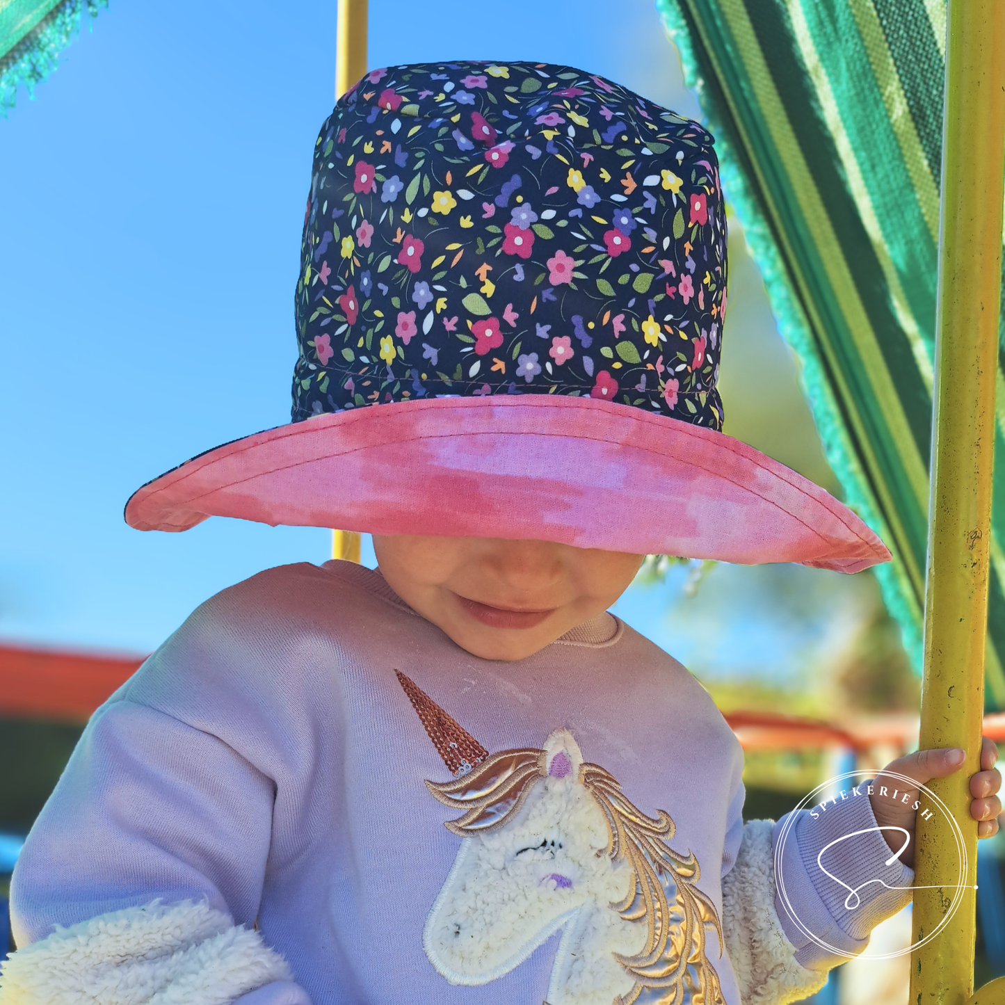 Happy Flowers Adjustable Kids Sun Hat